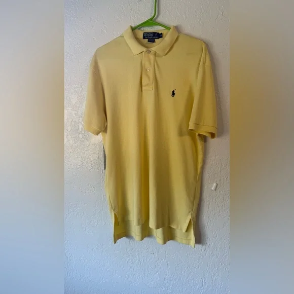 Vintage 90s Polo Ralph Lauren Yellow Polo Shirt - Men's M - Classic Fit - Picture 2 of 8